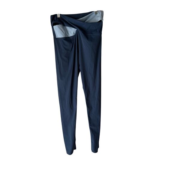 PacSun Active Blue Crossover Waist Leggings Size L – Colorblock Athletic Stretch - Picture 1 of 10